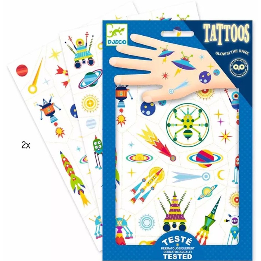 Manualidades Djeco  Tatuajes Fluorescentes El Espacio : Mysterygiftsale